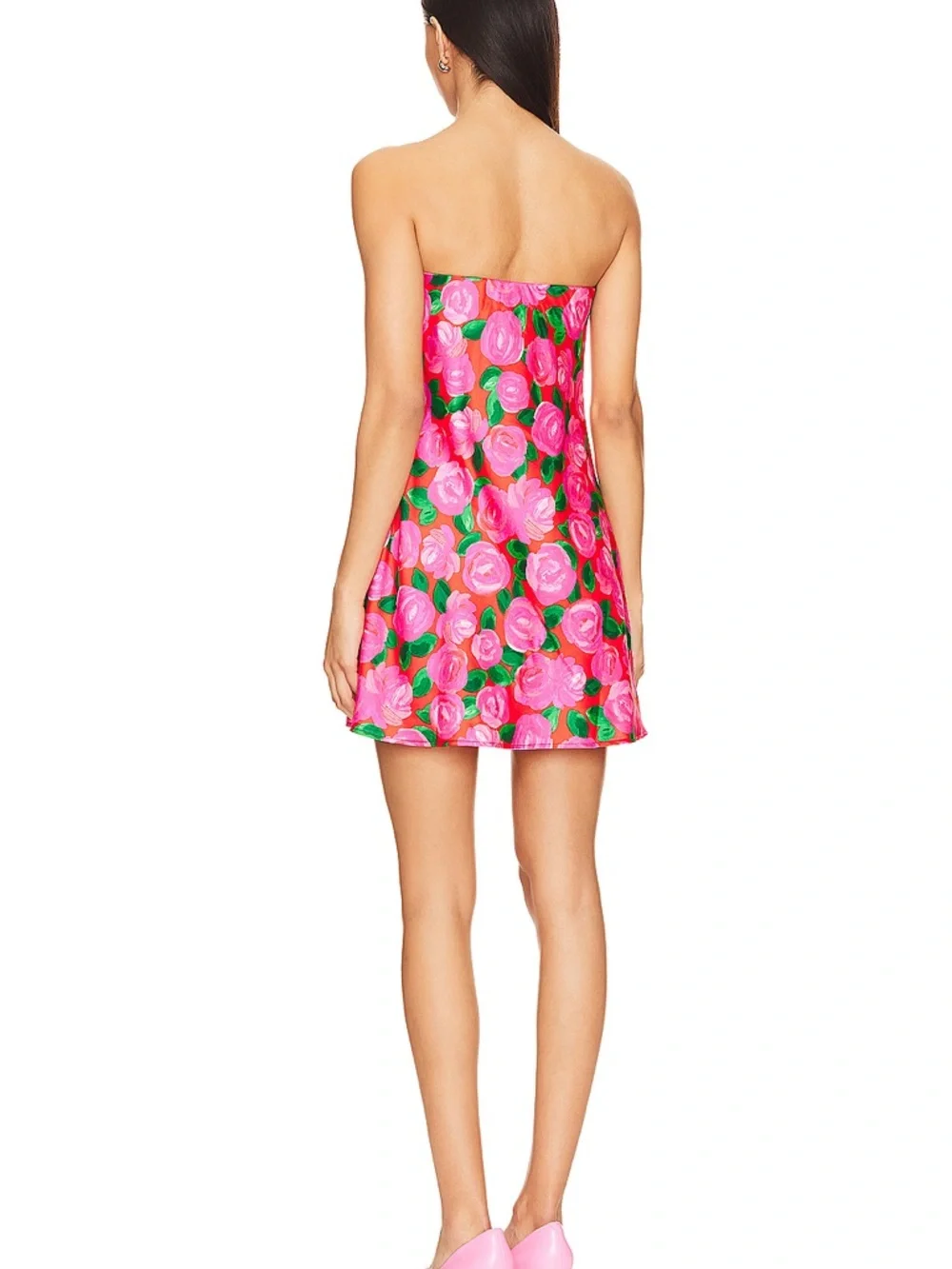 Show Me Your MuMu Taylor Tube Hot Pink Floral Strapless Mini Dress Sz m - Picture 2 of 10
